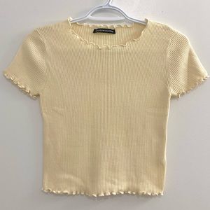 Brandy Melville Baby Yellow Ruffled Top